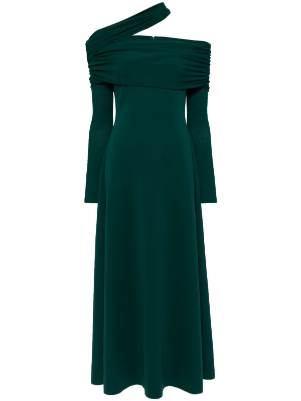 CHATS BY C.DAM neck strap Jersey Maxi Dress Green FARFETCH CA