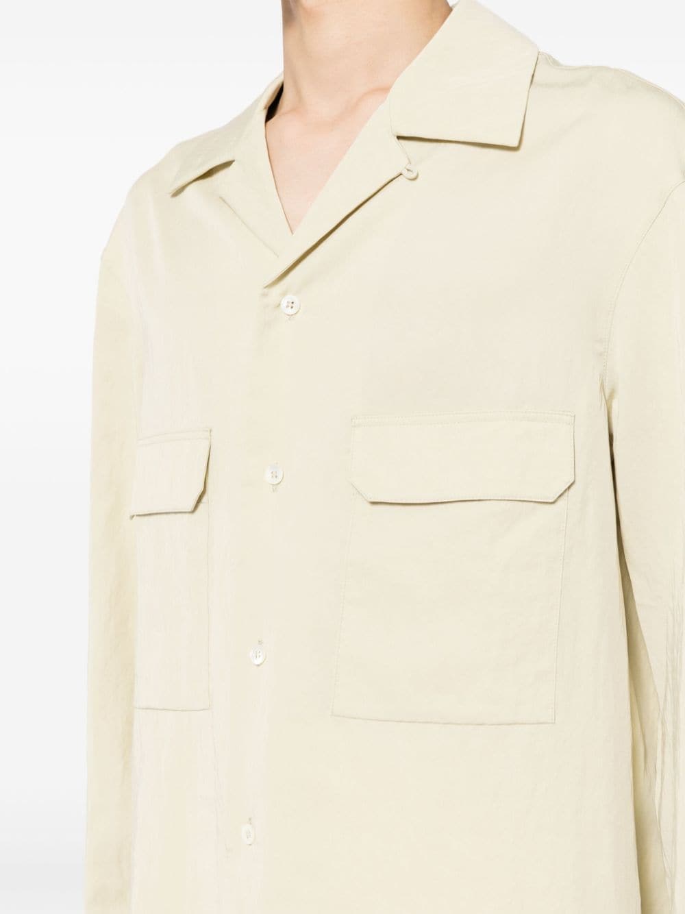 Shop Croquis Notched-lapels Long-sleeve Shirt In Yellow