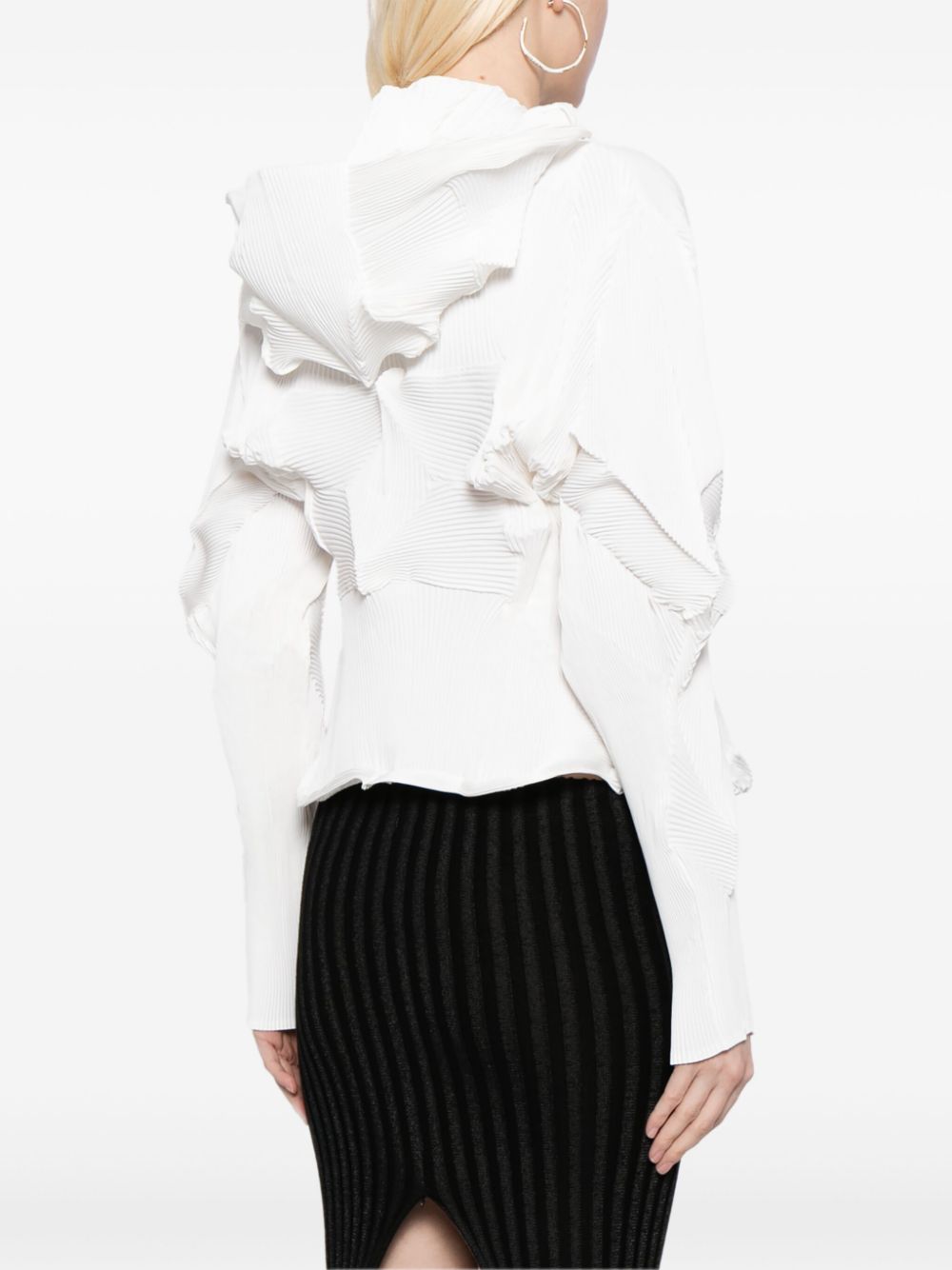 Shop Jnby Striped Asymmetric Jacket In White