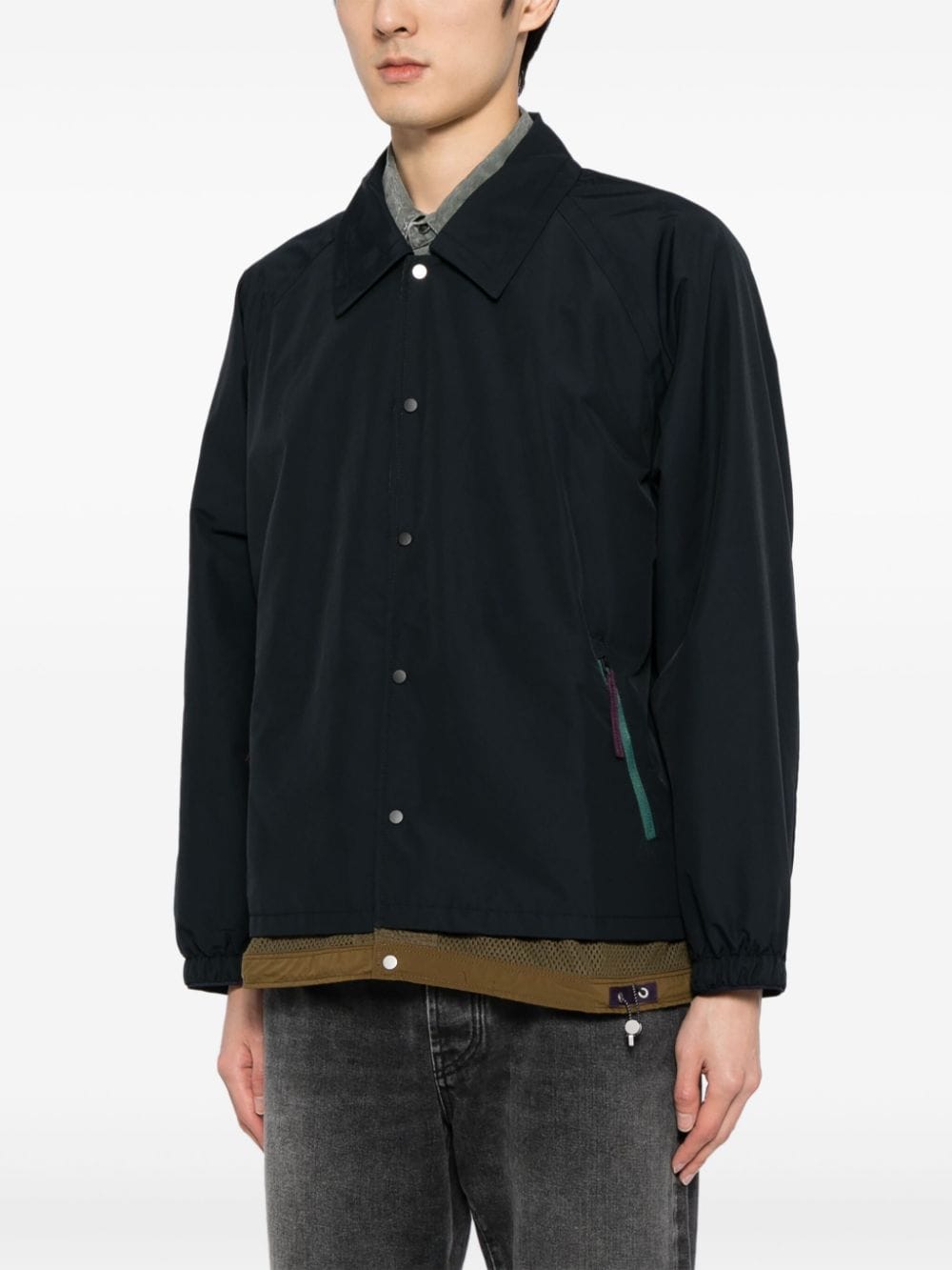 Shop Croquis Spread-collar Cotton-blend Jacket In Black