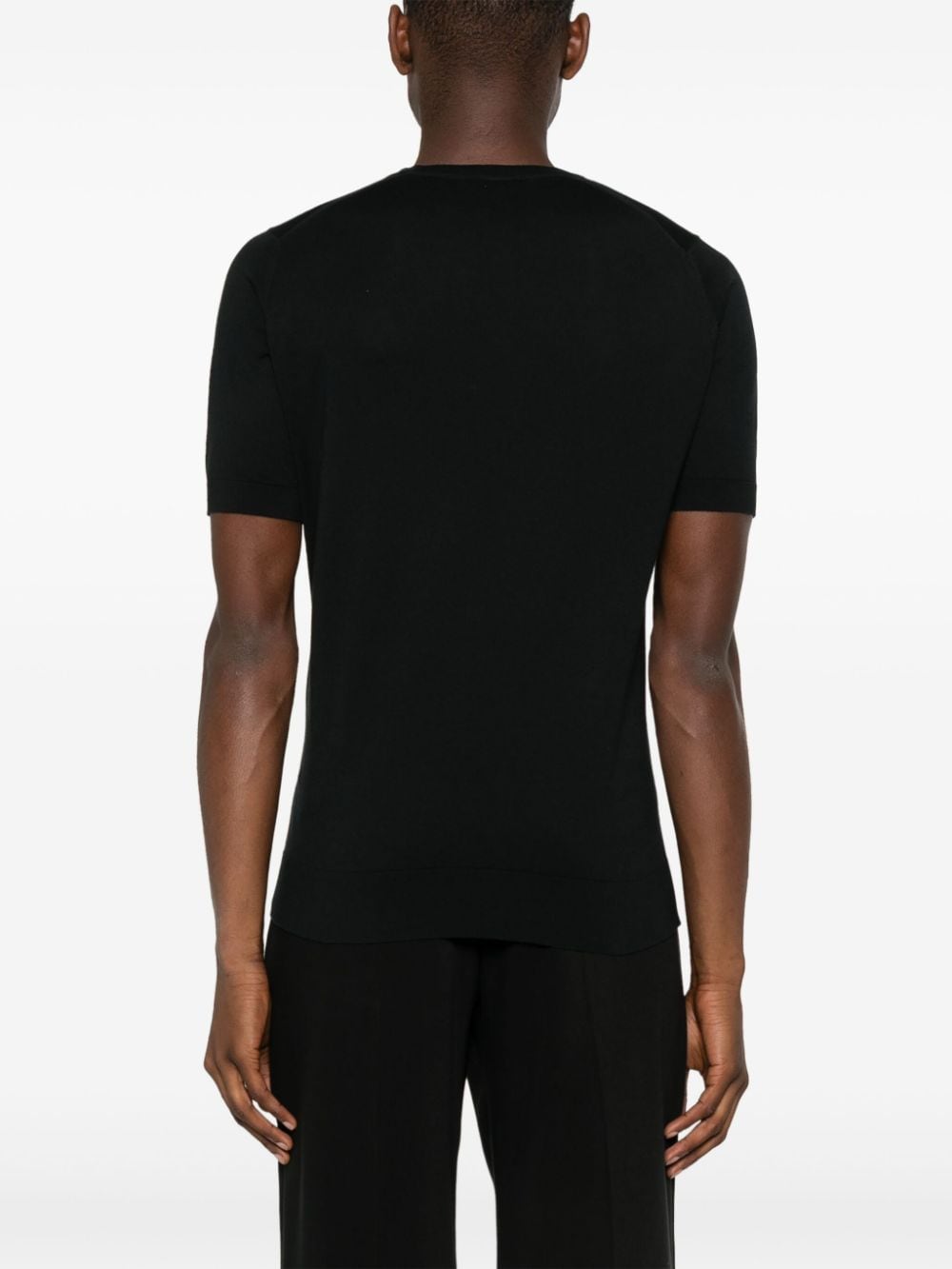 Shop John Smedley Kempton Knitted Cotton T-shirt In Black