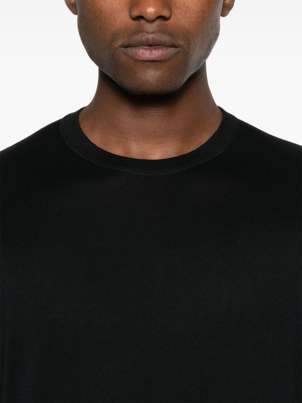 Shop John Smedley Kempton Knitted Cotton T-shirt In Black