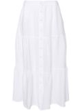 120% Lino tiered linen midi skirt - White