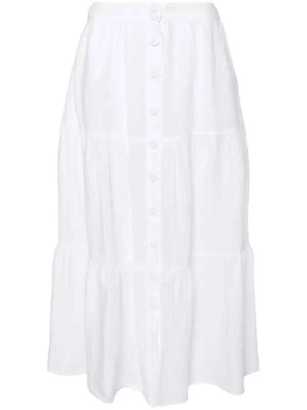 120% Lino M tiered maxi linen outlet dress