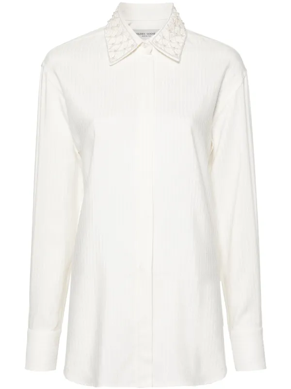 Golden Goose Ribbed-effect Shirt in Neutrals