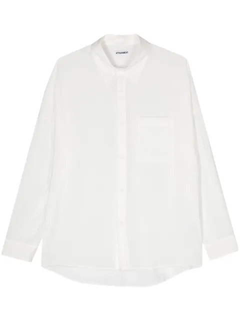 Attachment crinkled long-sleeve shirt