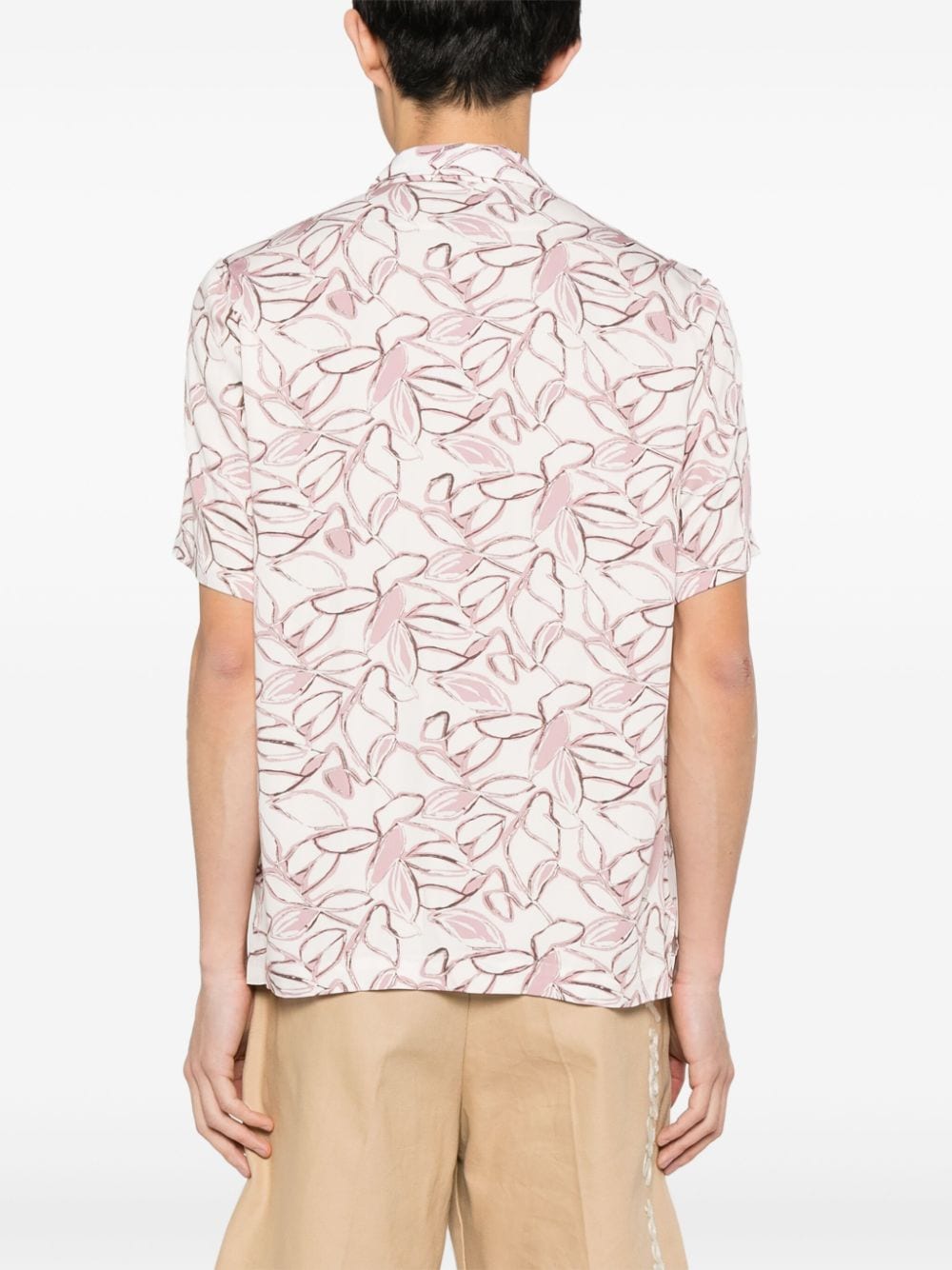 Tagliatore Overhemd met bloemenprint en korte mouwen Roze