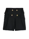 Balmain Kids decorative-buttons twill shorts - Blue
