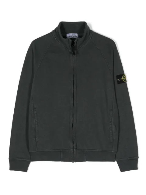 Stone Island Junior Compass-badge zipped sweatshirt