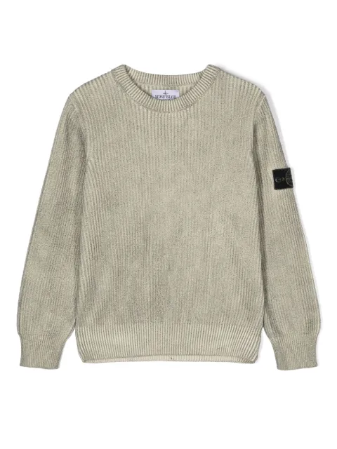 Stone Island Junior Compass-motif cotton jumper