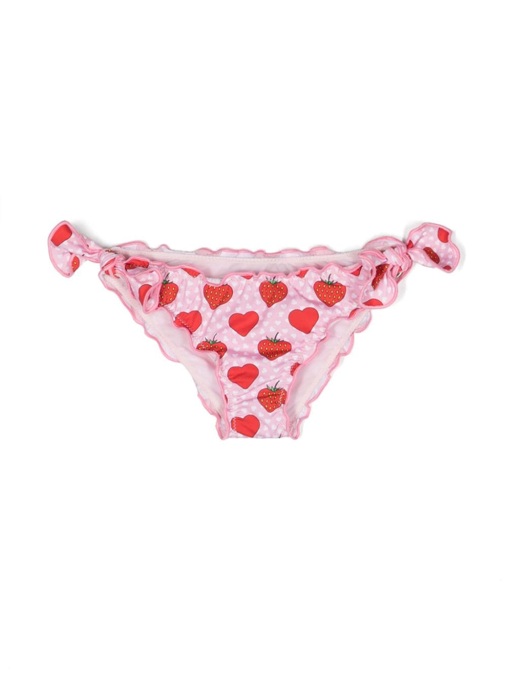 Mc2 Saint Barth Kids' Heart-print Bikini Bottoms In Pink
