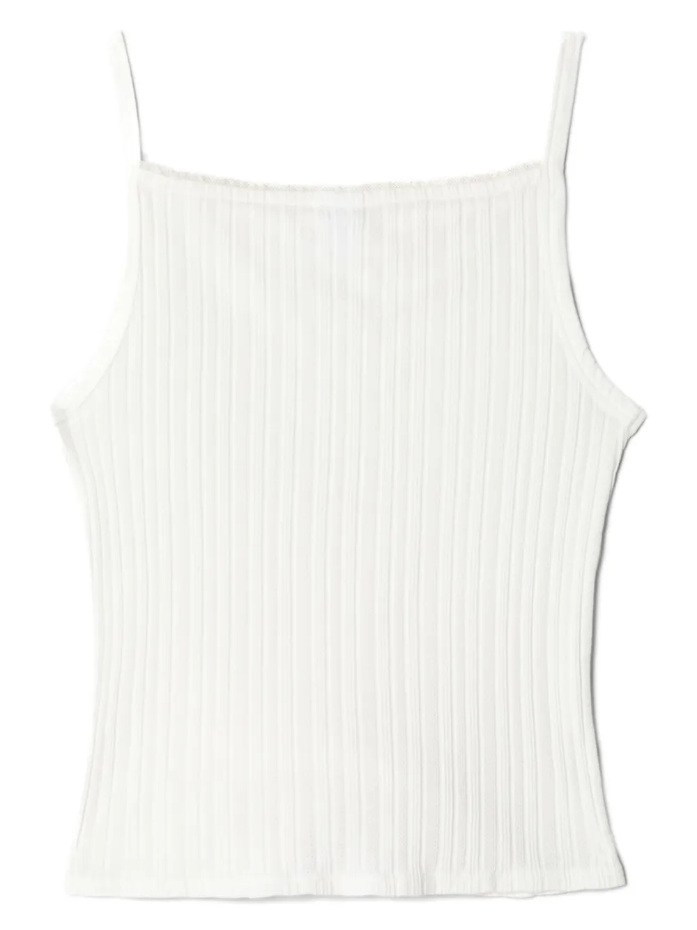 Shop Re/done Ribbed-knit Cotton Tank Top In White