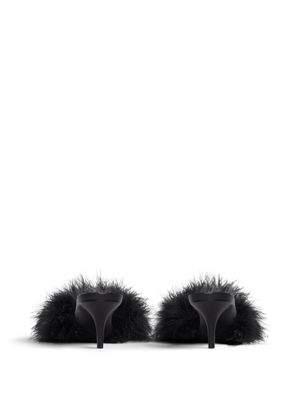 Shop Balenciaga Boudoir 70mm Feather Mules In Black