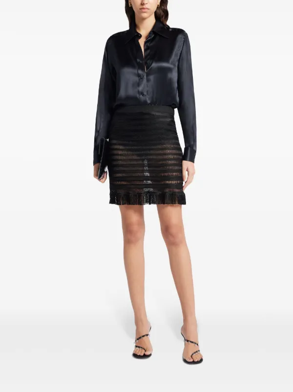 【送料&関税込】Tom Ford Pencil Skirt Mid-rise cotton pencil skirt in black - Tom Ford | Mytheresa