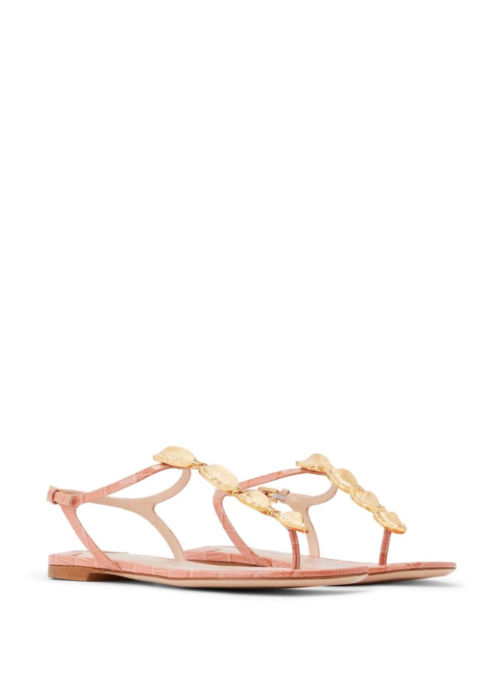 Shop Tom Ford Crocodile-embossed Leather Sandals In Pink