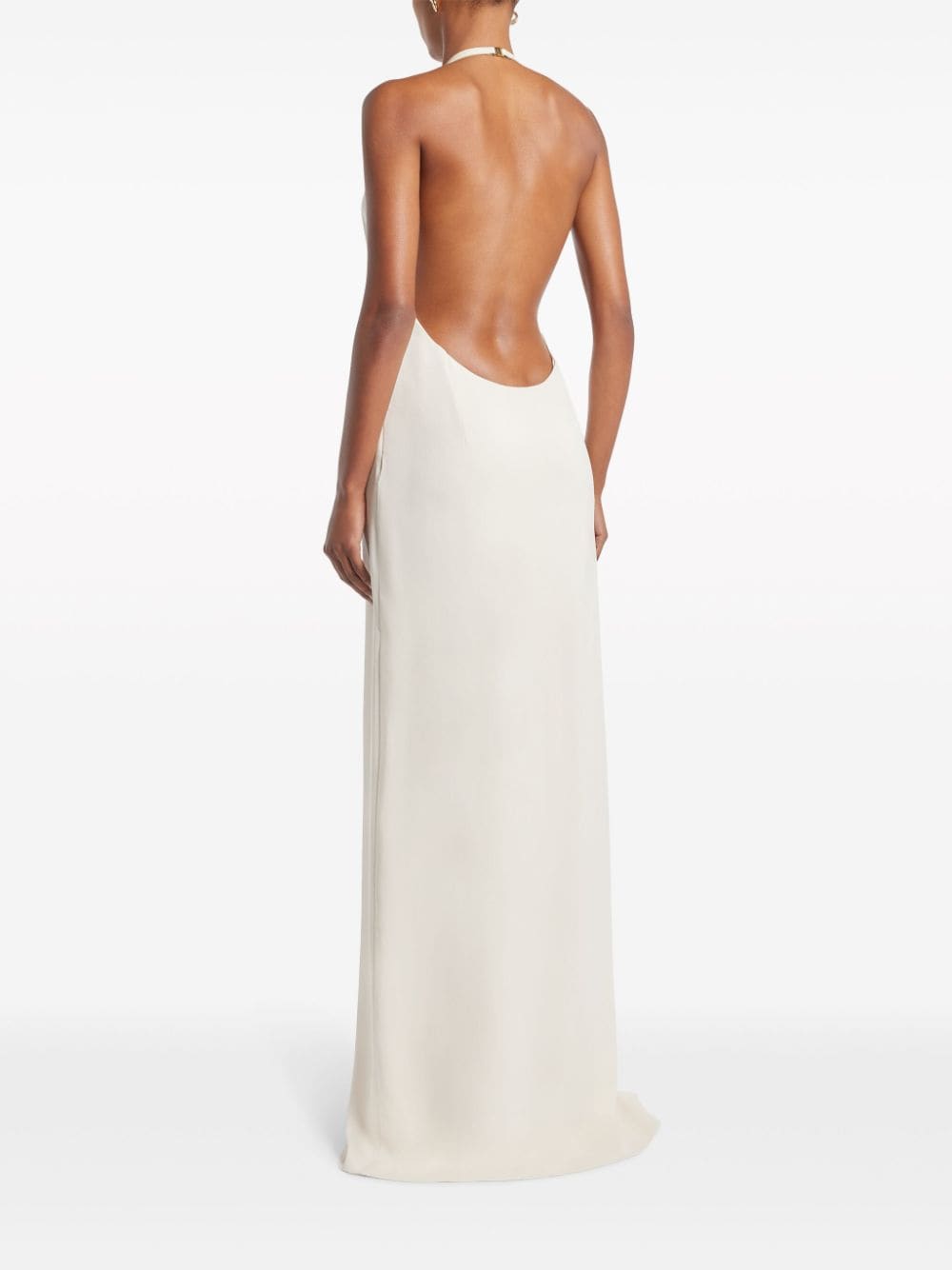 Shop Tom Ford Cut-out Halterneck Gown In 白色