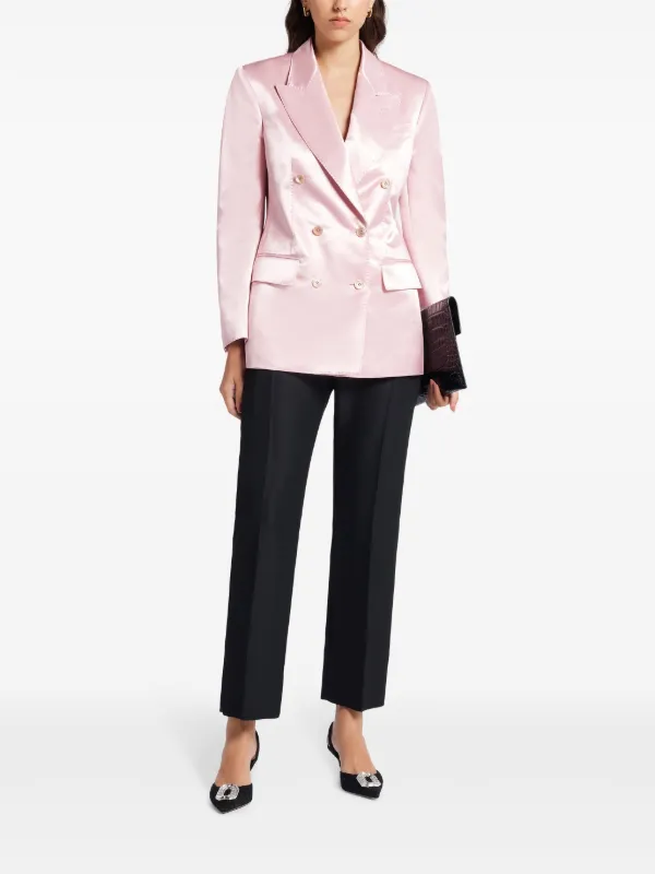 アウターその他 TOM FORD Woman Blazer White GI2971FAX1158 XECBL SILK AND WOOL TWILL 