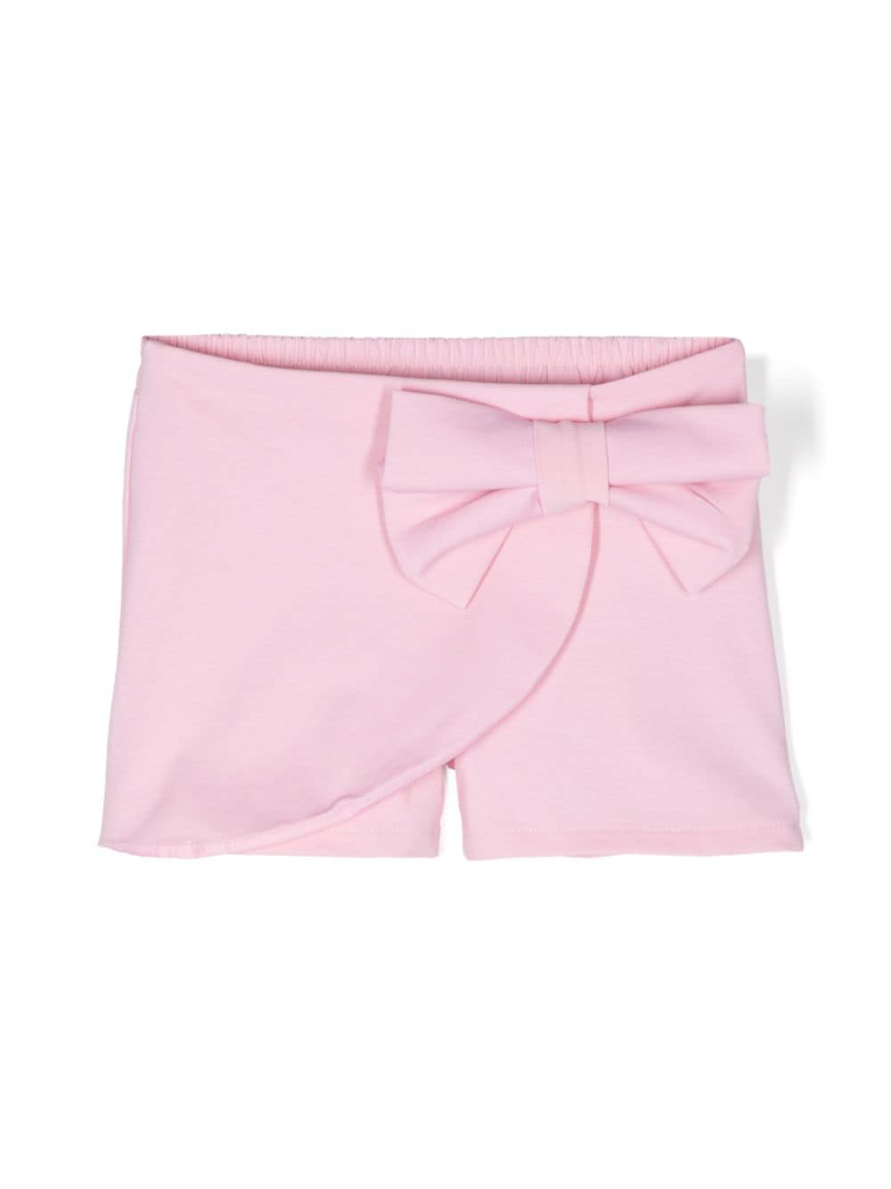 Miss Grant Babies' 蝴蝶结细节平纹针织短裤 In Pink