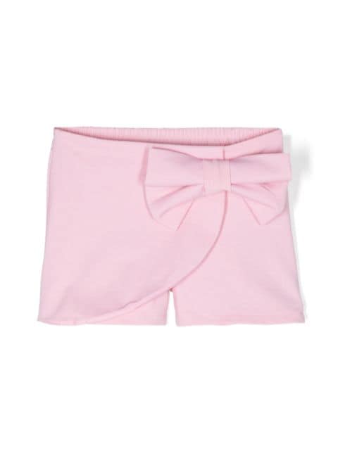 Miss Grant Kids bow-detail jersey shorts
