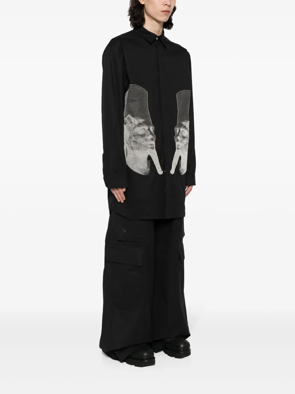 Rick Owens Jumbo katoenen shirtjack Zwart