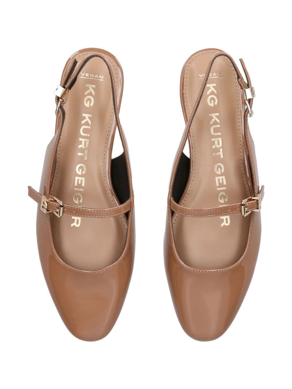 Shop Kg Kurt Geiger Slingback Patent Ballerina Shoes In 中性色