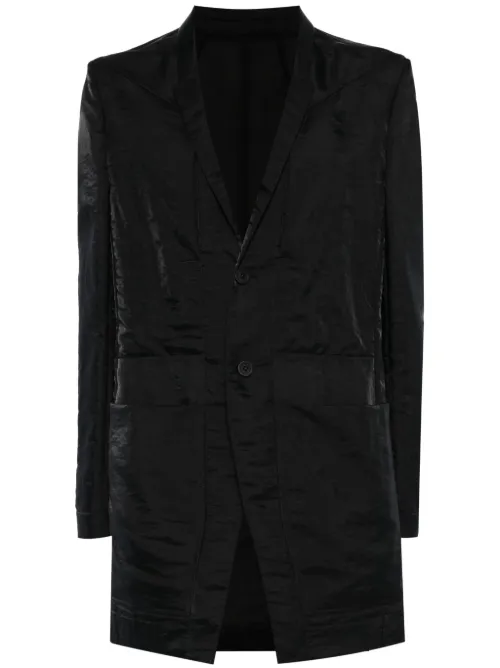 Blazer en soie mélangée à simple boutonnage - Rick Owens - Modalova