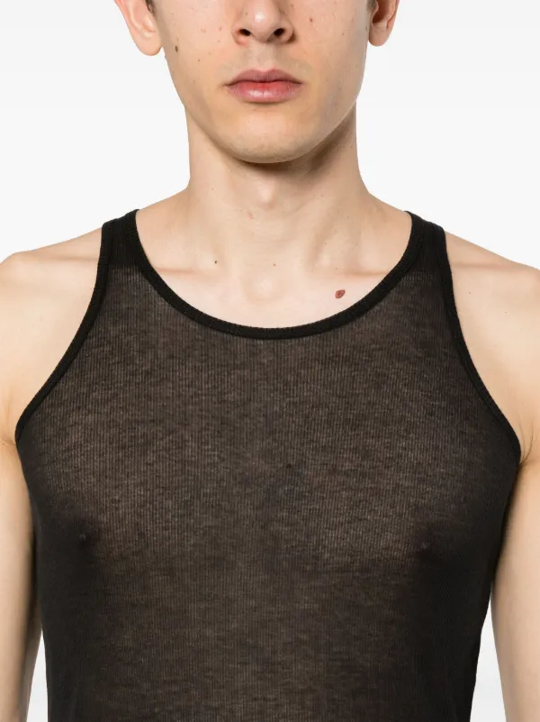 Maison Margiela fine-ribbed Tank Top | Black | FARFETCH