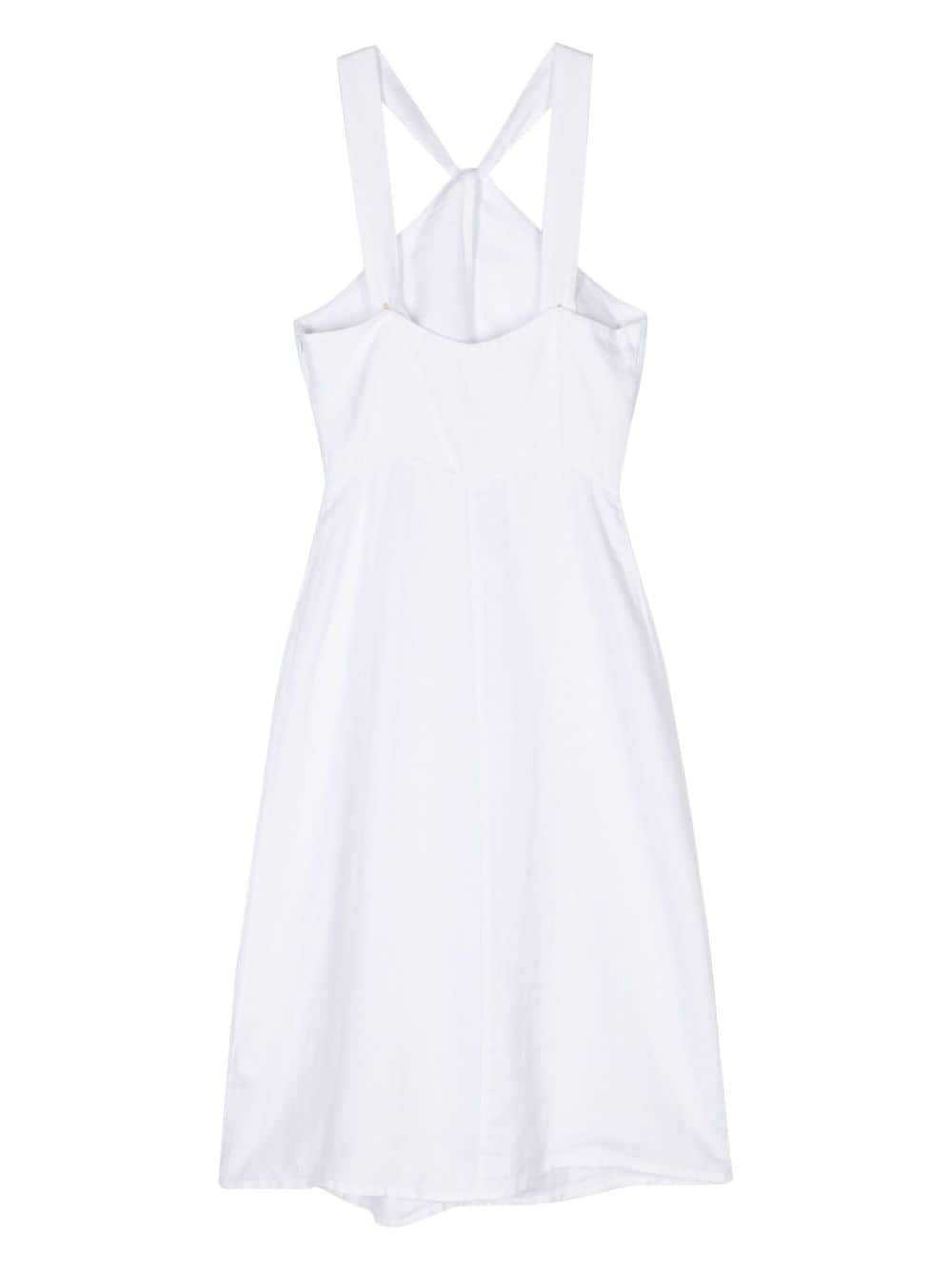 120% Lino Linnen mini-jurk met halternek Wit