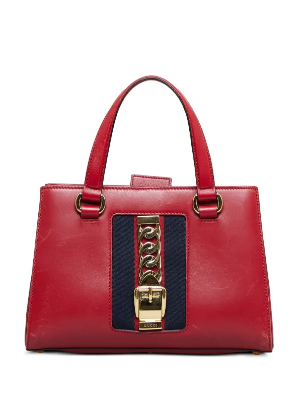 Gucci Pre Owned 2000 2015 Sylvie two way handbag women Calf Leather One Size Red