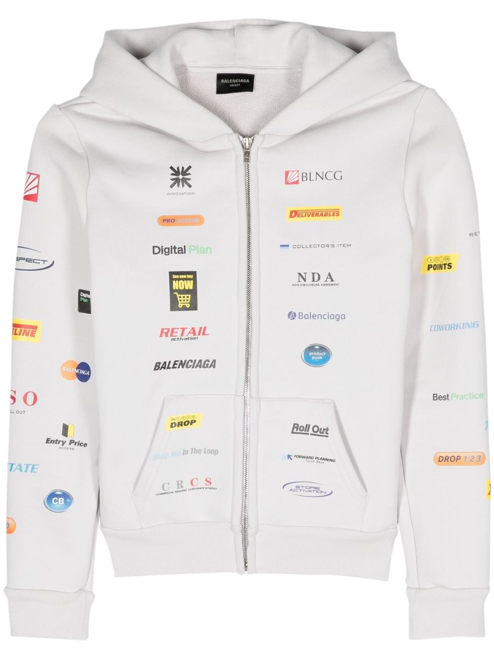 Balenciaga Business English fleece hoodie - White
