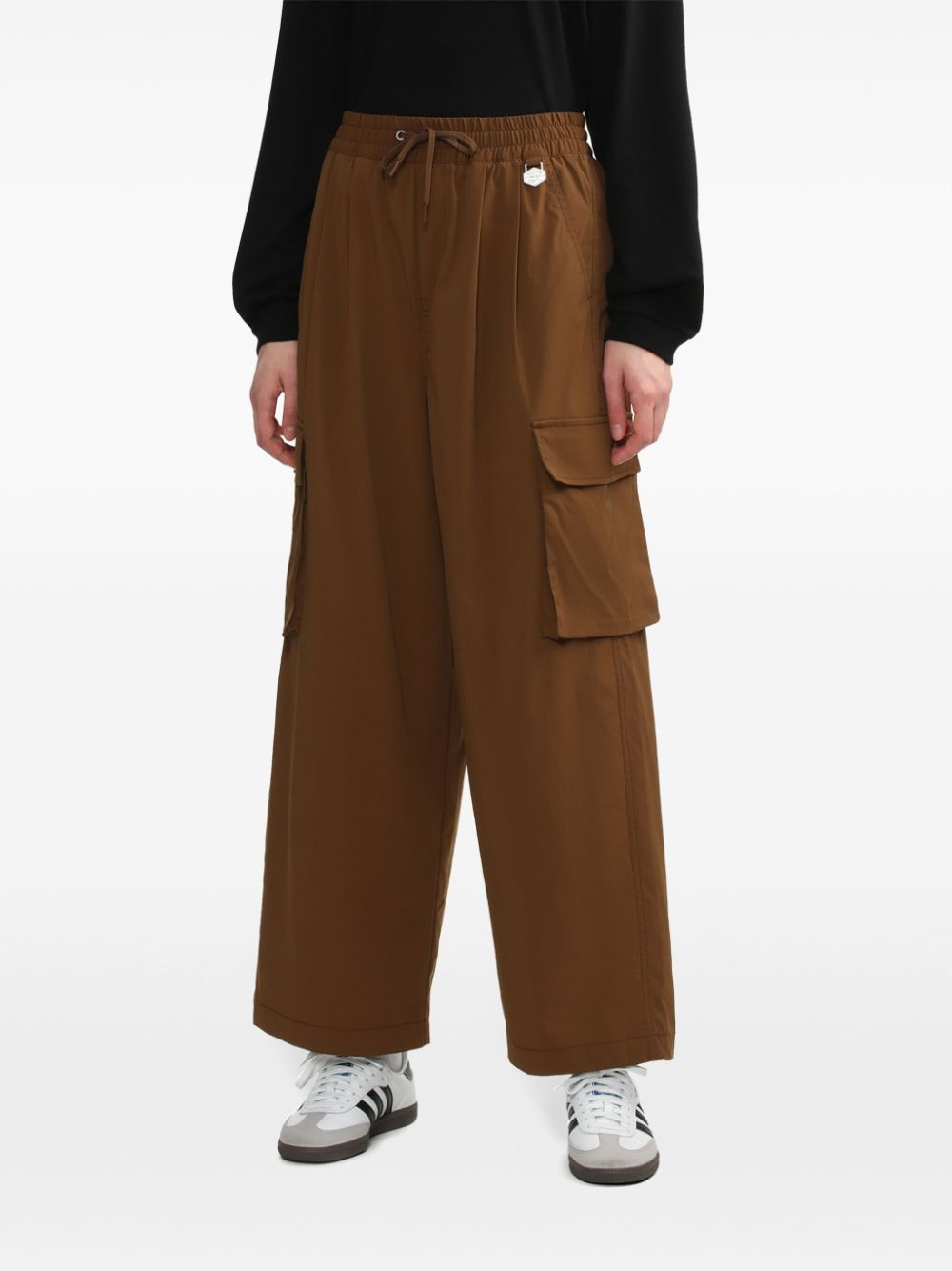 Shop Chocoolate Straight Cargo Trousers In Brown