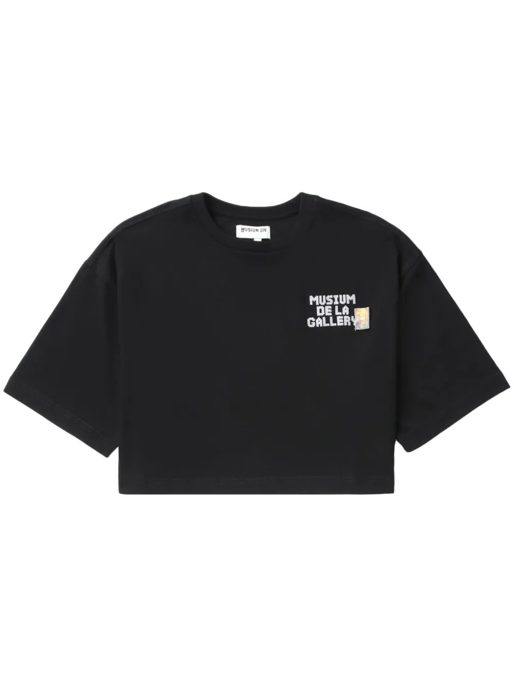 Musium Div. Logo-appliqué Cotton T-shirt In Black