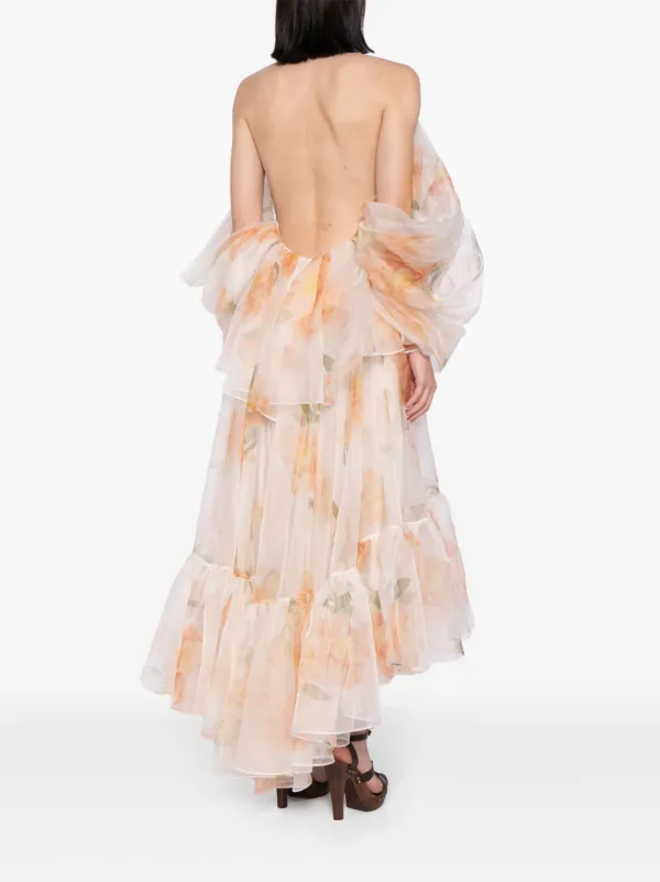 Zimmermann Natura Organza Midi Dress - Neutrals