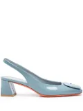 Santoni 50mm patent-leather pumps - Blue