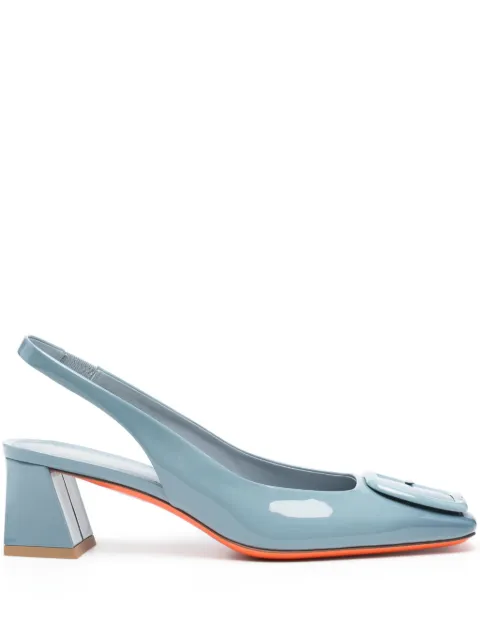 Santoni 50mm patent-leather pumps