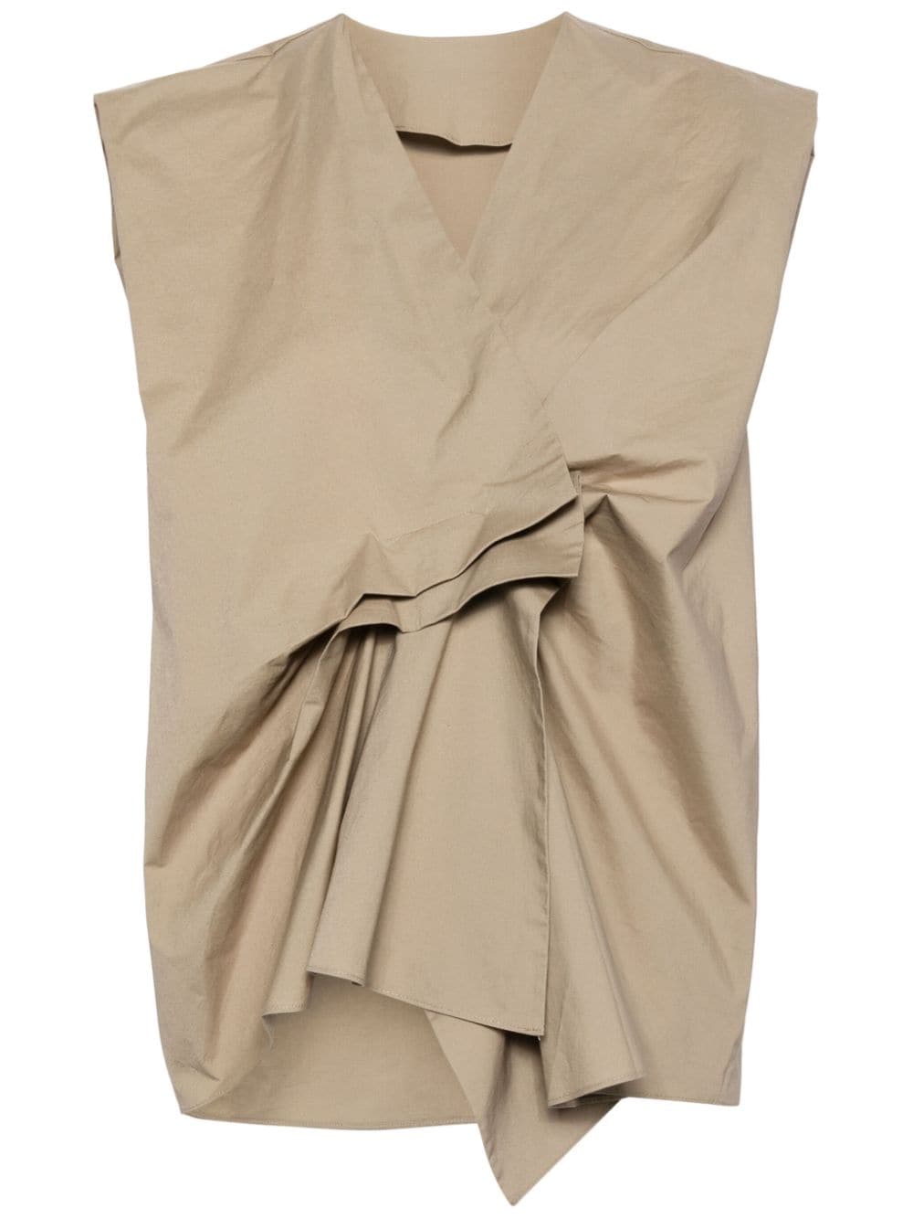 Jnby Pleated Sleeveless Blouse In Neutrals