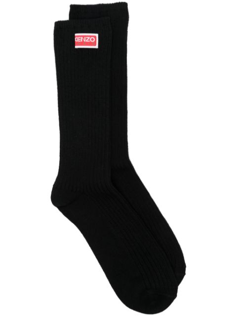 Kenzo logo-patch ribbed socks