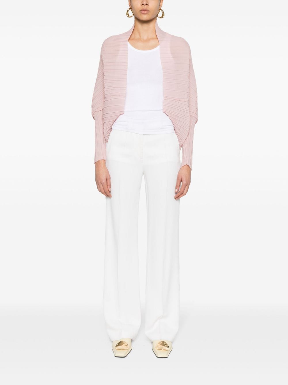 Max Mara Plissé crêpe bolero - Roze