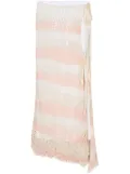Sportmax Ecuador open-knit striped skirt - White