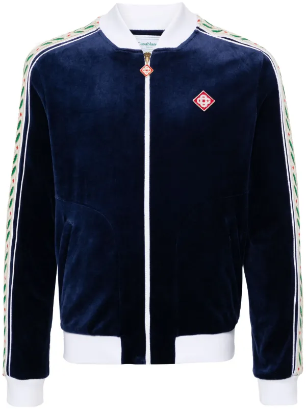 Casablanca Laurel Sportjacke Aus Velours Blau FARFETCH DE
