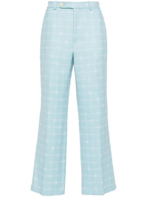 Casablanca logo-windowpane straight trousers