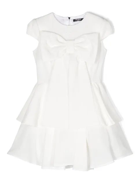 Balmain Kids vestido corto con detalle de nudo