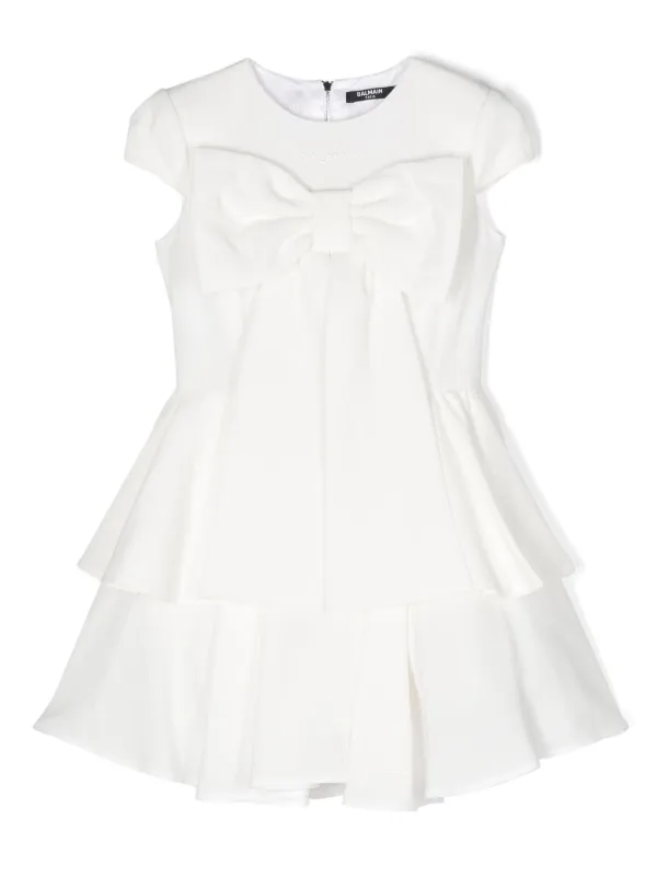 Balmain Kids knot detail Mini Dress White FARFETCH ZA