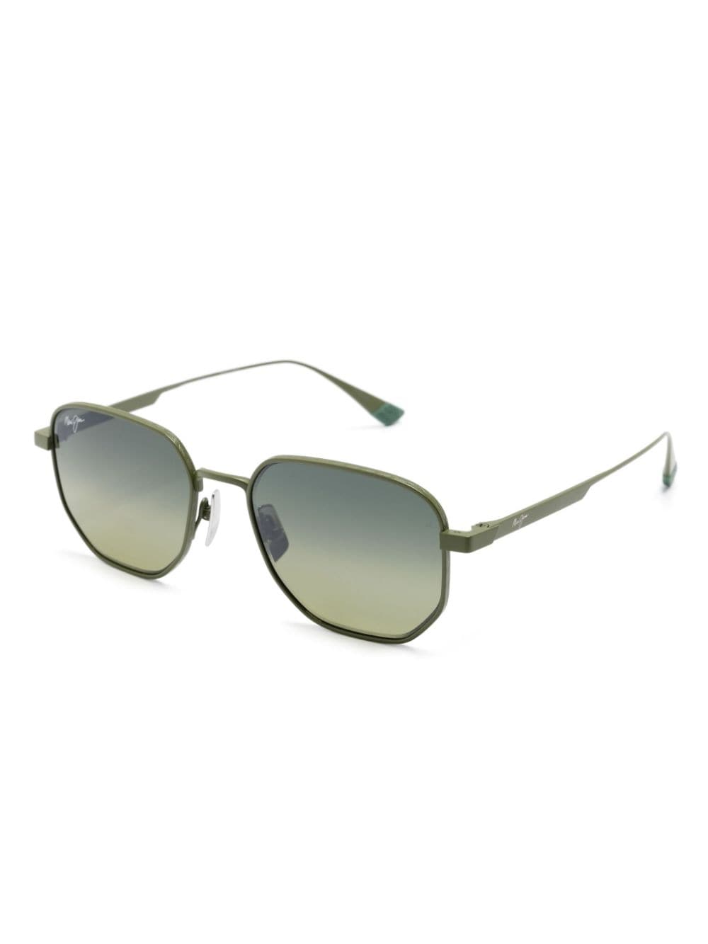 Shop Maui Jim Lewalani Geometric-frame Sunglasses In 绿色