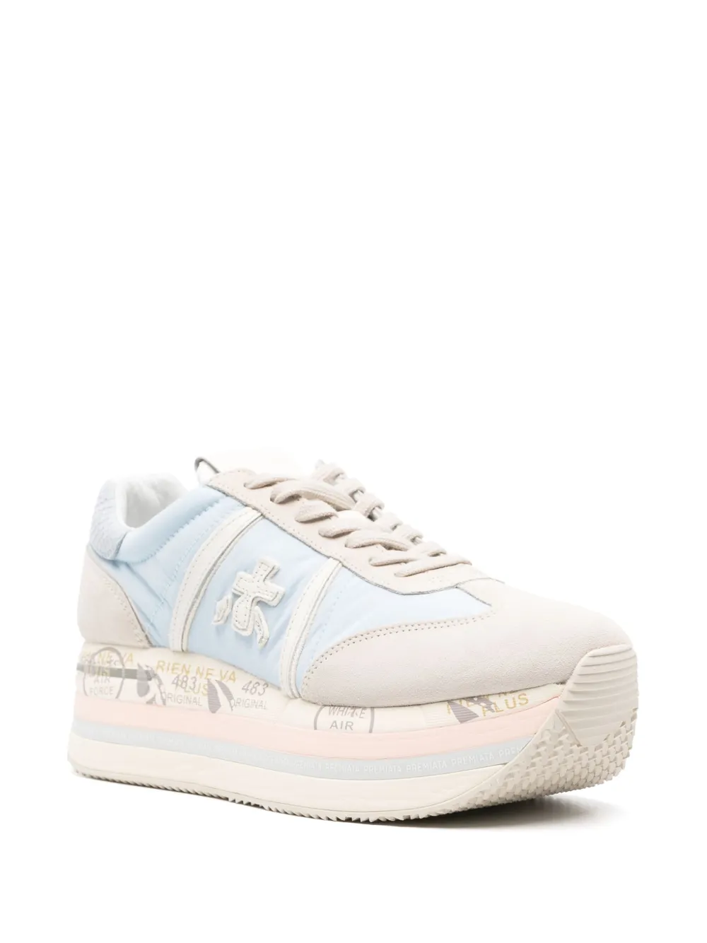 Premiata Beth 6678 sneakers met plateauzool - Beige