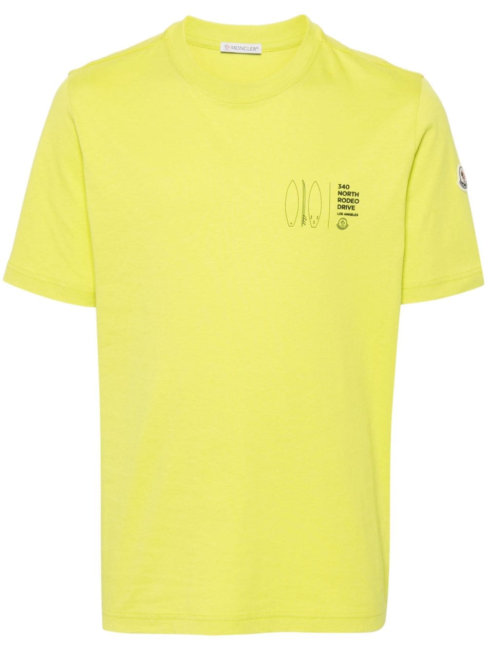 Moncler Surfboard-print Cotton T-shirt In Green