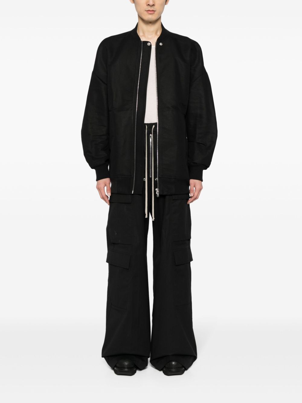 Rick Owens zip-up bomber jacket - Black