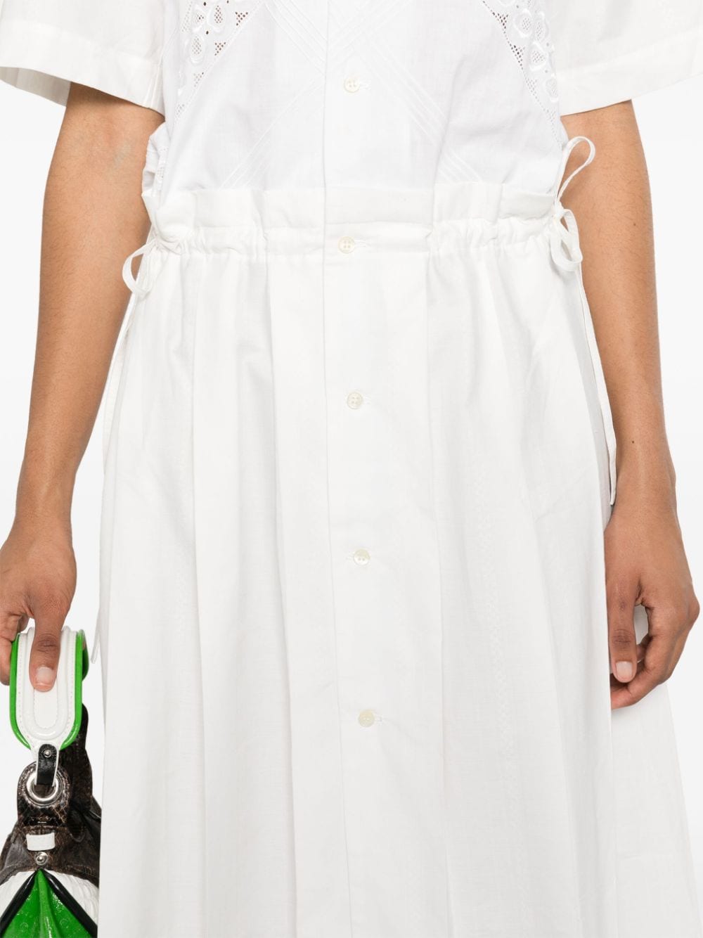Shop Marine Serre Guipure-lace Cotton Dress In White