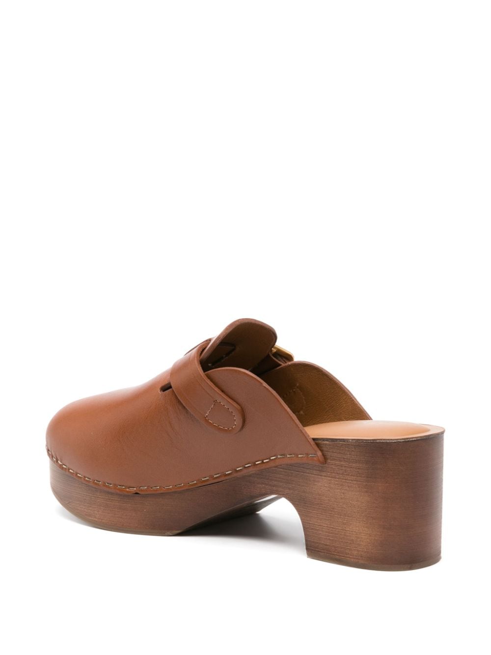 Shop Golden Goose 65mm Leather Mules In Brown