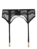 Dolce & Gabbana DG-lettering lace suspender belt - Black